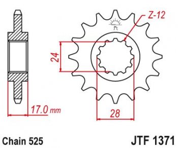 2 239 р. Звезда цепного привода JTF1371 15  jtf1371.15  с доставкой в г. Пермь. Увеличить фотографию 1