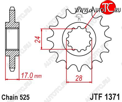 2 239 р. Звезда цепного привода JTF1371 15  jtf1371.15  с доставкой в г. Пермь