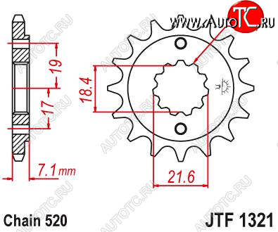 1 309 р. Звезда цепного привода JTF1321 13  jtf1321.13  с доставкой в г. Пермь