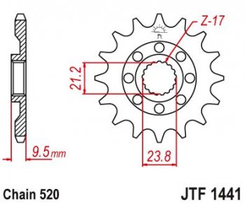 1 949 р. Звезда цепного привода JTF1441 13sc  jtf1441.13sc  с доставкой в г. Пермь. Увеличить фотографию 1