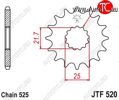 1 319 р. Звезда цепного привода JTF520 15  jtf520.15  с доставкой в г. Пермь