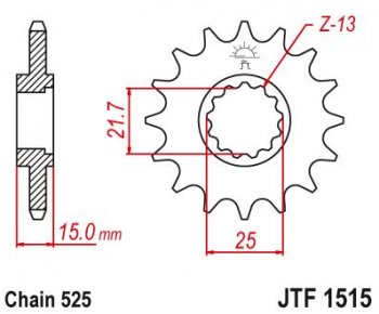 2 479 р. Звезда цепного привода JTF1515 15  jtf1515.15  с доставкой в г. Пермь. Увеличить фотографию 1