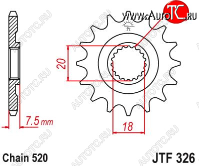 1 349 р. Звезда цепного привода JTF326 13  jtf326.13  с доставкой в г. Пермь