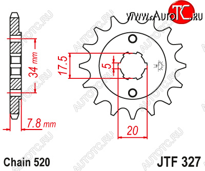 1 309 р. Звезда цепного привода JTF327 13  jtf327.13  с доставкой в г. Пермь