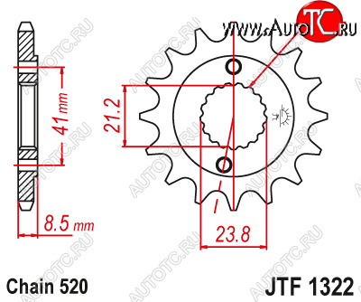 1 429 р. Звезда цепного привода JTF1322 14  jtf1322.14  с доставкой в г. Пермь