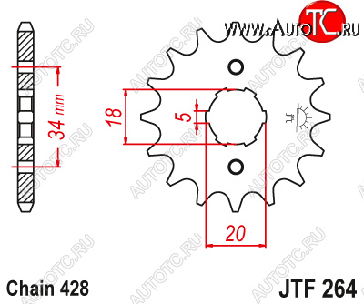 589 р. Звезда цепного привода JTF264 16  jtf264.16  с доставкой в г. Пермь