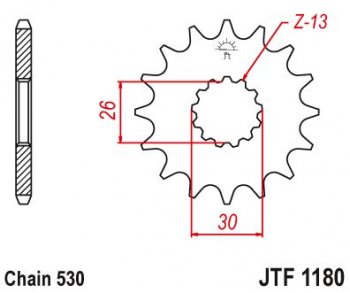 1 659 р. Звезда цепного привода JTF1180 18  jtf1180.18  с доставкой в г. Пермь. Увеличить фотографию 1