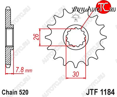 1 759 р. Звезда цепного привода JTF1184 18  jtf1184.18  с доставкой в г. Пермь