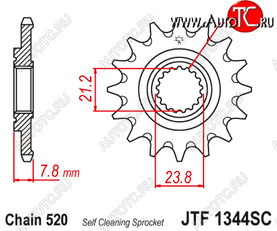 1 849 р. Звезда цепного привода JTF1344.13SC  jtf1344.13sc  с доставкой в г. Пермь