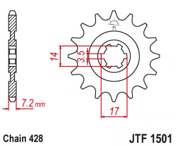 979 р. Звезда цепного привода JTF1501.14  jtf1501.14  с доставкой в г. Пермь. Увеличить фотографию 1
