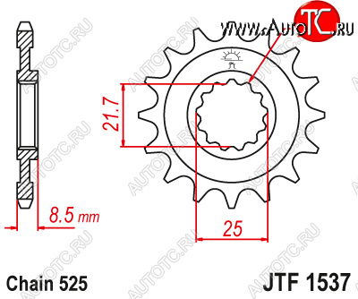1 659 р. Звезда цепного привода JTF1537.16  jtf1537.16  с доставкой в г. Пермь