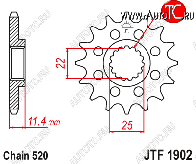 1 759 р. Звезда цепного привода JTF1902.15  jtf1902.15  с доставкой в г. Пермь