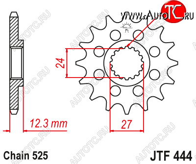 2 049 р. Звезда цепного привода JTF444.17  jtf444.17  с доставкой в г. Пермь