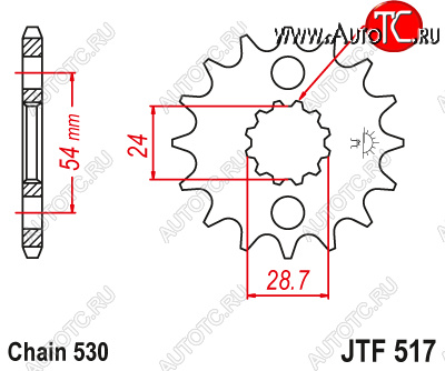 1 549 р. Звезда цепного привода JTF517 17  jtf517.17  с доставкой в г. Пермь