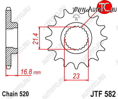 2 329 р. Звезда цепного привода JTF582.15  jtf582.15  с доставкой в г. Пермь