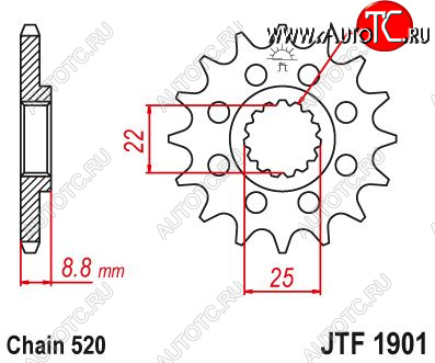 1 309 р. Звезда цепного привода JTF1901 13  jtf1901.13  с доставкой в г. Пермь