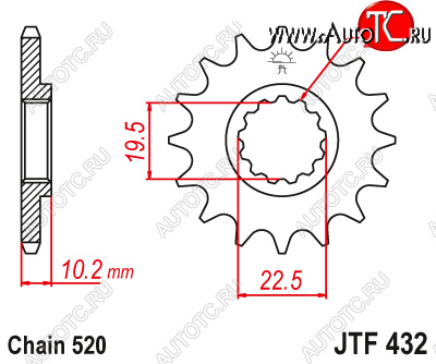 1 319 р. Звезда цепного привода JTF432 13  jtf432.13  с доставкой в г. Пермь