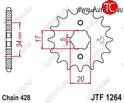599 р. Звезда цепного привода JTF1264 15  jtf1264.15  с доставкой в г. Пермь