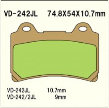 1 969 р. Тормозные колодки Vesrah VD 2422JL	  пм-00005078  с доставкой в г. Пермь. Увеличить фотографию 1
