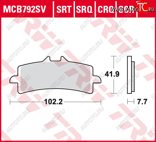 4 399 р. Тормозные колодки TRW MCB792SV  mcb792sv  с доставкой в г. Пермь