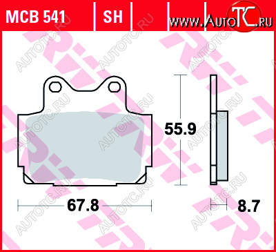 3 309 р. Тормозные колодки TRW MCB541  mcb541  с доставкой в г. Пермь