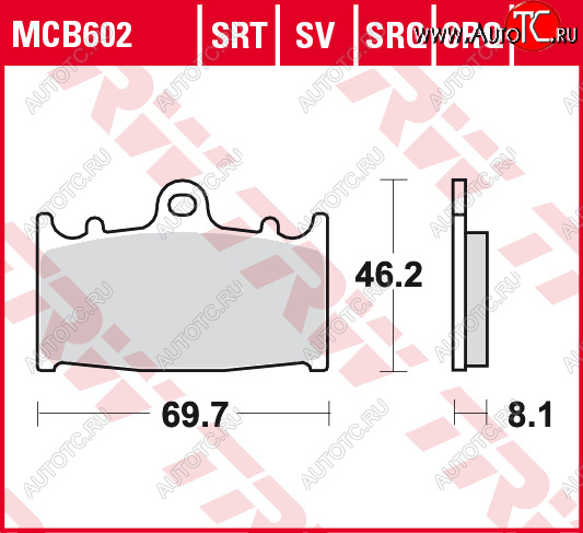 3 199 р. Тормозные колодки TRW MCB602  mcb602  с доставкой в г. Пермь