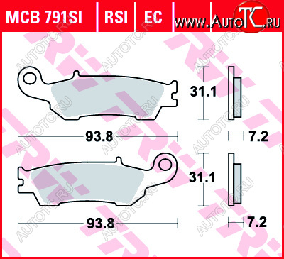 2 899 р. Тормозные колодки TRW MCB791SI  mcb791si  с доставкой в г. Пермь
