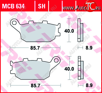 3 879 р. Тормозные колодки TRW MCB634SH  mcb634sh  с доставкой в г. Пермь