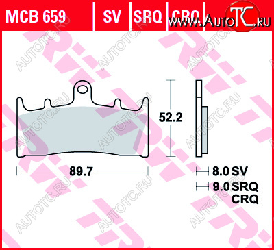 4 849 р. Тормозные колодки TRW MCB659SV  mcb659sv  с доставкой в г. Пермь