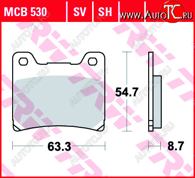 3 889 р. Тормозные колодки TRW MCB530SH  mcb530sh  с доставкой в г. Пермь