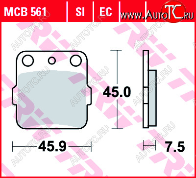 2 999 р. Тормозные колодки TRW MCB561SI  mcb561si  с доставкой в г. Пермь