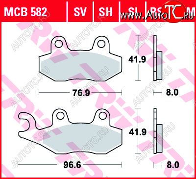 2 999 р. Тормозные колодки TRW MCB582SI  mcb582si  с доставкой в г. Пермь
