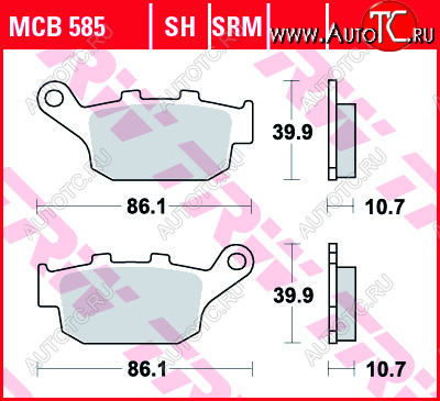 3 879 р. Тормозные колодки TRW MCB585SH  mcb585sh  с доставкой в г. Пермь