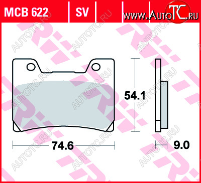 3 879 р. Тормозные колодки TRW MCB622SV  mcb622sv  с доставкой в г. Пермь