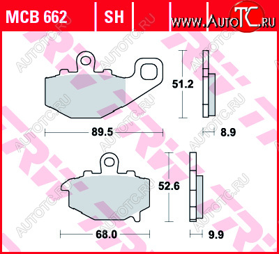 3 199 р. Тормозные колодки TRW MCB662  mcb662  с доставкой в г. Пермь