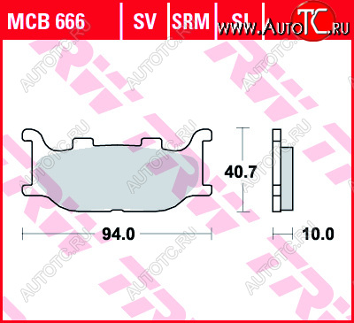 3 879 р. Тормозные колодки TRW MCB666SV  mcb666sv  с доставкой в г. Пермь