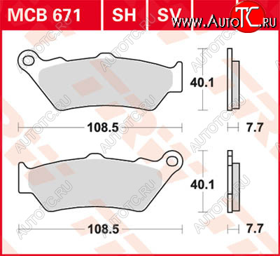 3 879 р. Тормозные колодки TRW MCB671SV  mcb671sv  с доставкой в г. Пермь