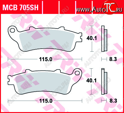 5 449 р. Тормозные колодки TRW MCB705SH  mcb705sh  с доставкой в г. Пермь