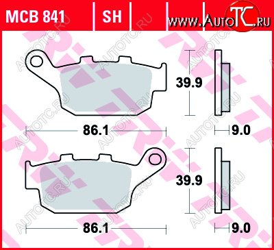 3 879 р. Тормозные колодки TRW MCB841SH  mcb841sh  с доставкой в г. Пермь