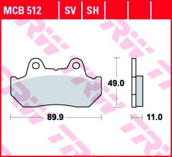 Тормозные колодки TRW MCB512SH  mcb512sh