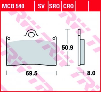 Тормозные колодки TRW MCB540SV  mcb540sv