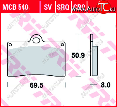 3 889 р. Тормозные колодки TRW MCB540SV  mcb540sv  с доставкой в г. Пермь