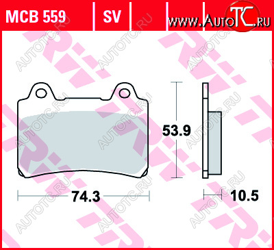 3 999 р. Тормозные колодки TRW MCB559SV  mcb559sv  с доставкой в г. Пермь