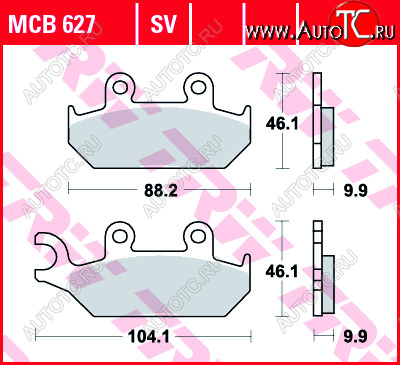 3 879 р. Тормозные колодки TRW MCB627SV  mcb627sv  с доставкой в г. Пермь