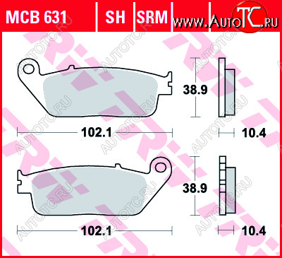 3 879 р. Тормозные колодки TRW MCB631SH  mcb631sh  с доставкой в г. Пермь