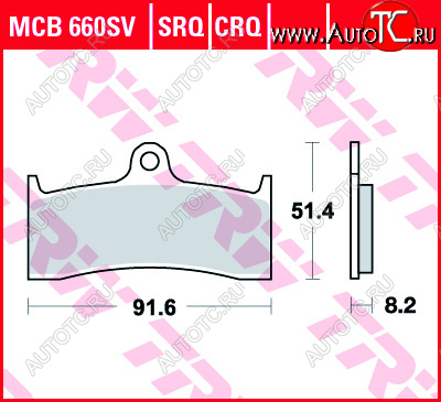 4 999 р. Тормозные колодки TRW MCB660SV  mcb660sv  с доставкой в г. Пермь