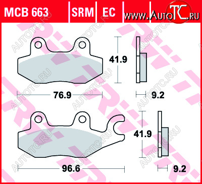 2 499 р. Тормозные колодки TRW MCB663  mcb663  с доставкой в г. Пермь