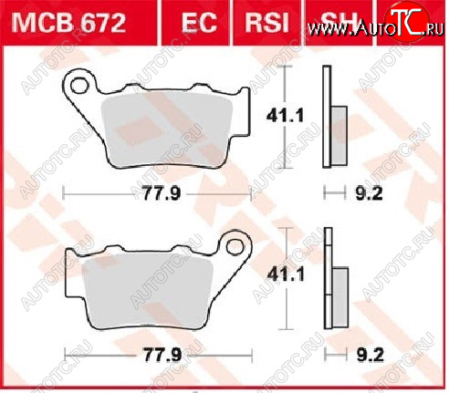 3 879 р. Тормозные колодки TRW MCB672SH  mcb672sh  с доставкой в г. Пермь