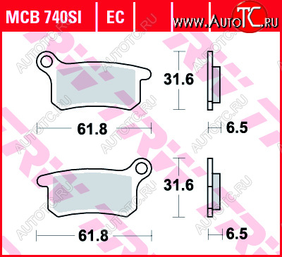 2 899 р. Тормозные колодки TRW MCB740SI  mcb740si  с доставкой в г. Пермь