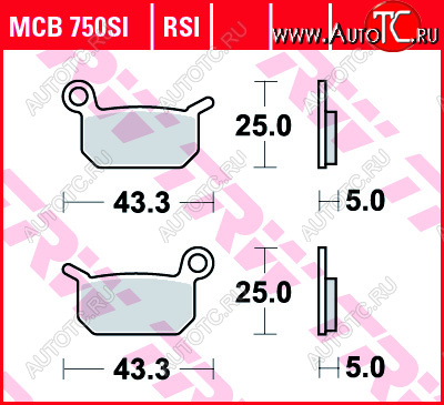 2 899 р. Тормозные колодки TRW MCB750SI  mcb750si  с доставкой в г. Пермь